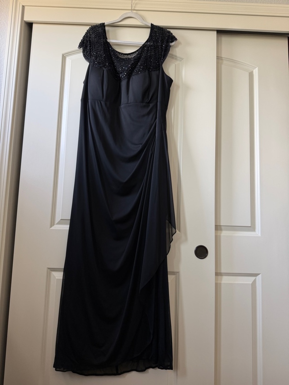 Xscape Black Beaded Dress